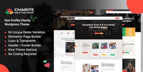 Charite - Nonprofit  Charity & Donation WordPress Theme
