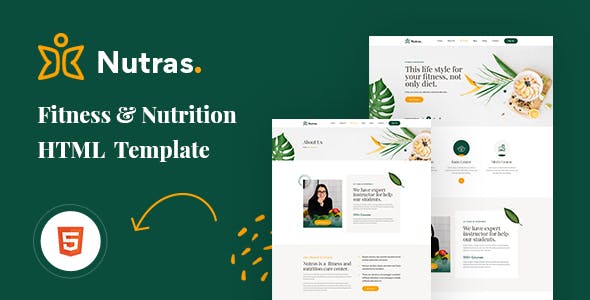 Nutras - Fitness & Nutrition Bootstrap 5 Template