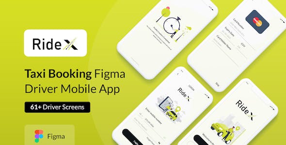 RideX Taxi Booking Figma Mobile App