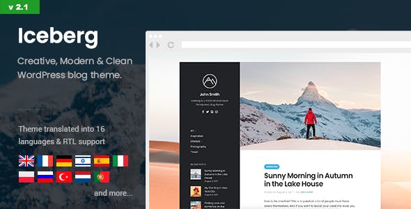 Iceberg - Simple & Minimal Personal WordPress Blog Theme