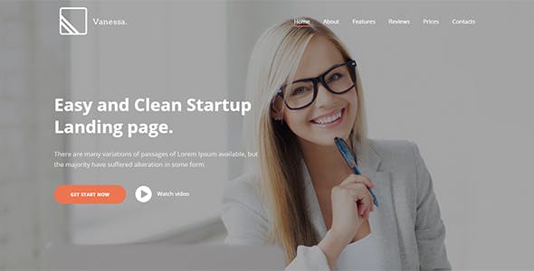 Vanessa Easy Startup Landing Page